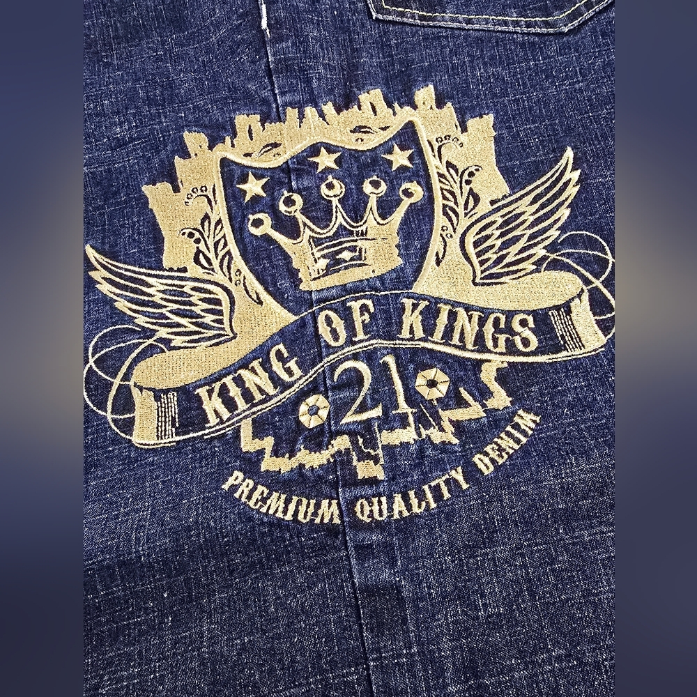 🍄🦋 Vintage Y2K South Pole Jeans Mens size 36 Baggy Wide Hip Hop Crown King Of